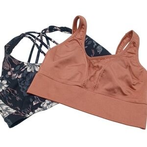 Victoria's Secret Bralette Women M Orange Strappy Seamless Lot 2